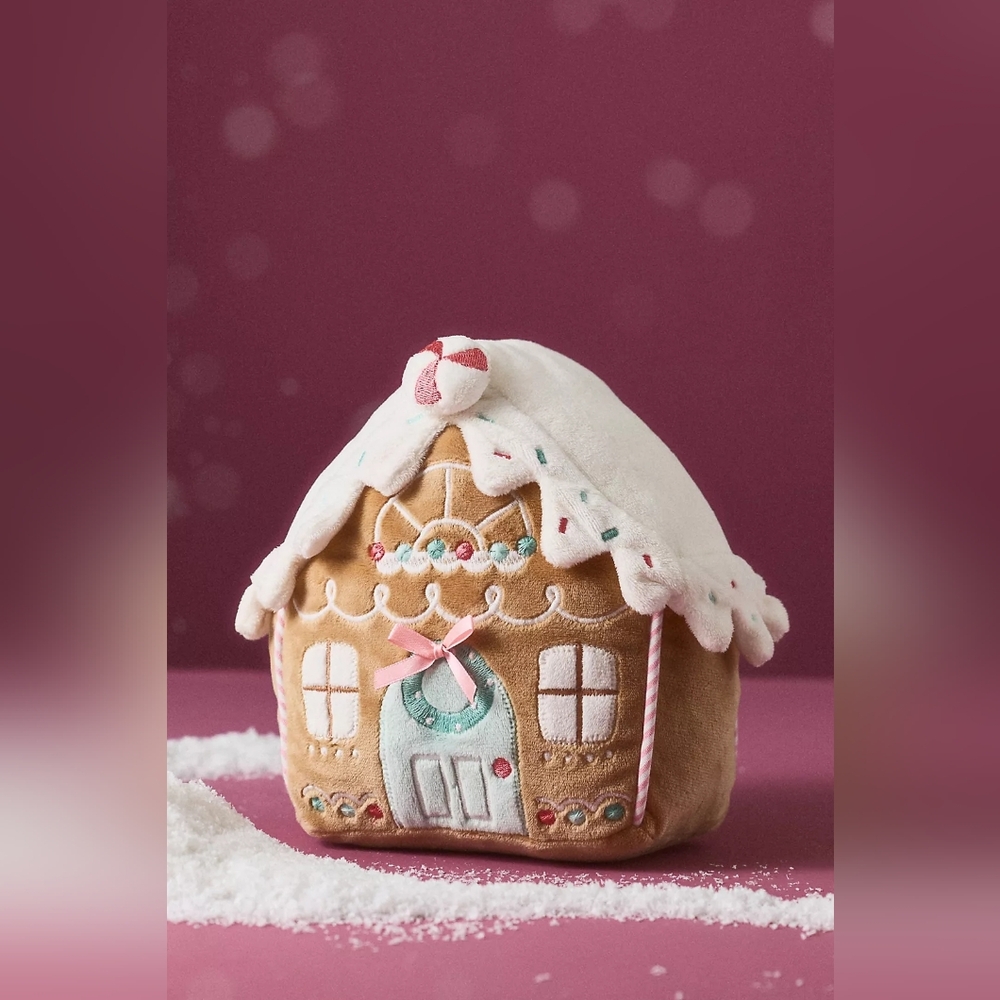 Anthropologie Mon Ami Gingerbread House Christmas Plush Kids Toy